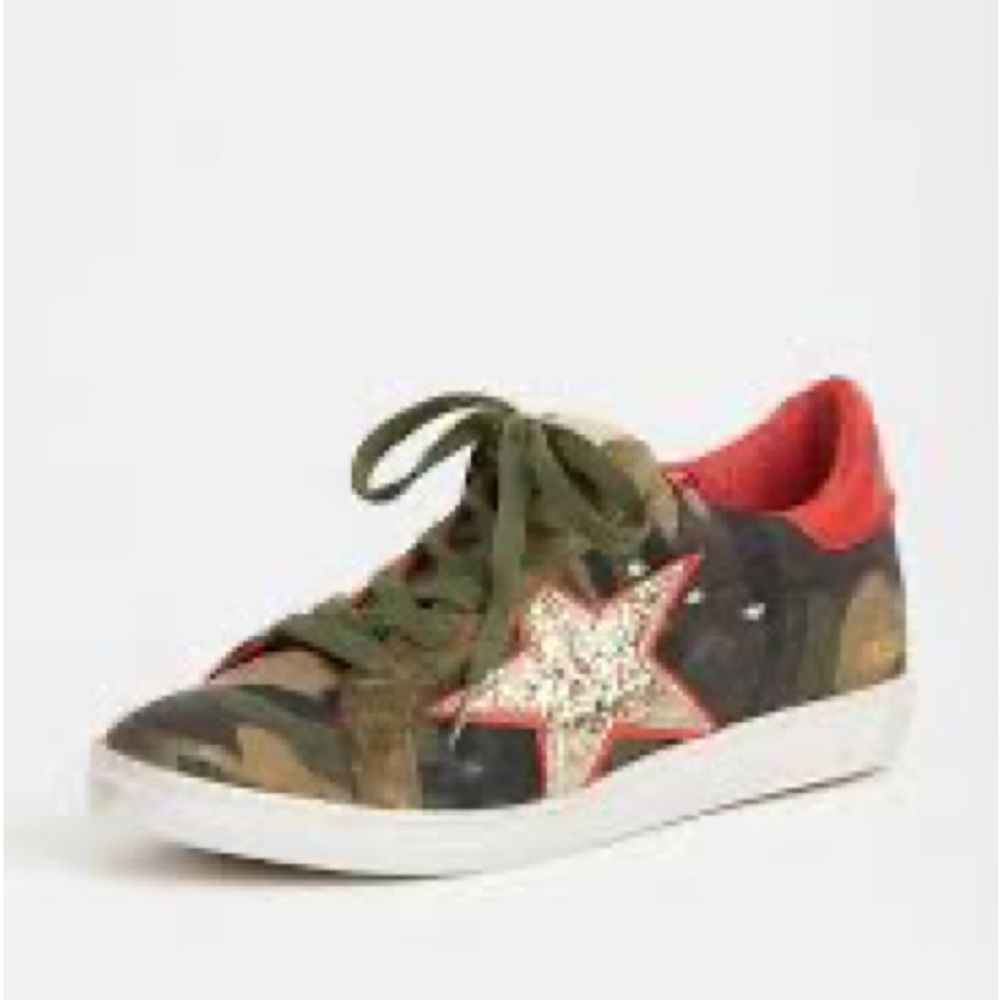 Freebird by Steven Camo Camouflage Star Glitter Sneakers Size 7
